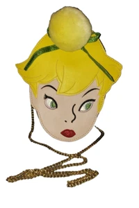 DANIELLE NICOLE DISNEY TINKER BELL FACE SHAPED CROSSBODY BAG MINI PURSE ADORABLE - Picture 1 of 7