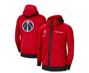 Washington Wizards NBA Nike Men's Showtime Performance Hoodie Jacket Red Size L - Picture 1 of 9