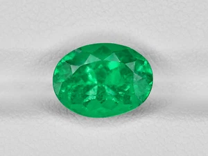GRS Certified COLOMBIA Emerald 2.80 Cts Natural Lively Intense Green Oval - Picture 1 of 4