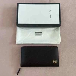 Nuevo Auténtico GUCCI Marrón GG Logo Cremallera Cartera - Imagen 1 de 8