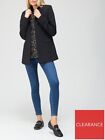 V By Very Collarless Edge To Edge Blazer Coat Jacket Work Black UK Size 14