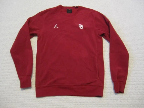 Oklahoma Sooners Sweatshirt Mens Small Boomer Jordan Jumpman Logo Sweater Cover