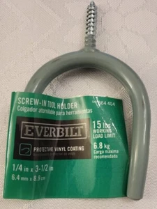 Caja Everbilt/25 piezas gancho de herramienta atornillado de acero 15 libras 1/4 ""x 3-1/2" recubierto de vinilo - Imagen 1 de 3