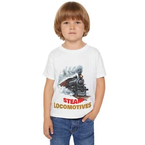 Vintage Steam Locomotive Toddler T-Shirt, Train Lover Gift, Kids Railway [...] - Picture 1 of 18