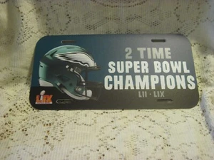 PHILADELPHIA EAGLES 2025 SUPER BOWL CHAMPIONS 2X WINNERS PLASTIC LICENSE PLATE - Picture 1 of 1