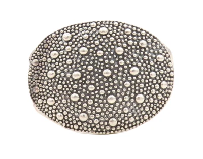 Brazalete con bisagra grande con estampado circular de plata 925 MICHAEL DAWKINS BT2702 Foto 1 de 4