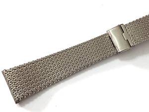 Pulsera NOS 1970 Vintage 21 MM Acero Inoxidable LÁMPARA Malla Extremos Rectos - Imagen 1 de 10
