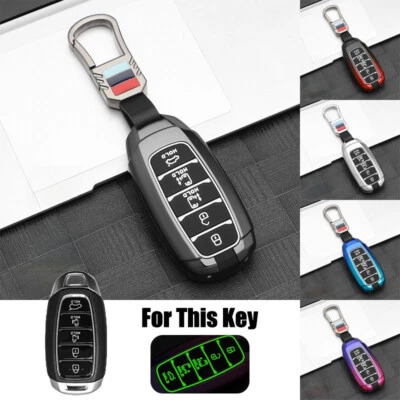 Alloy Silicone Car Key Case Cover For Hyundai Accent Elantra Ig Santa Fe Azera Foto 1 de 4