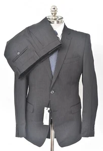 NWT VERSACE COLLECTION Charcoal Striped Wool Slim Suit 40 R EU 50 Drop 6 Fits 38 - Picture 1 of 9