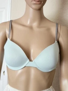 Pink Victoria's Secret  wear everywhere demi underlined green Bra 34C - Picture 1 of 8