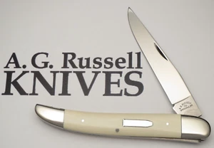 Vintage AG RUSSELL – Seki-Made Bolster Lock Folding Knife – White Micarta - Picture 1 of 12