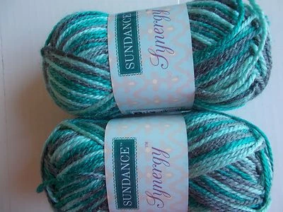 Sundance Synergy wool blend gradient yarn, Fresh Mint,  lot of 2 (76 yds ea) - Image 1 of 2