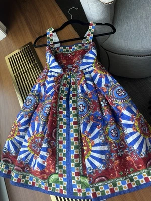 Dolce & Gabbana Girls Carretto Siciliano Sundress – Girls Size 7/8 – Rare! - Image 1 of 4