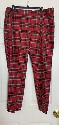 Pantalones al tobillo Talbots talla 14 rojos a cuadros Hampshire para mujer’s mezcla de lana para mujer Foto 1 de 3