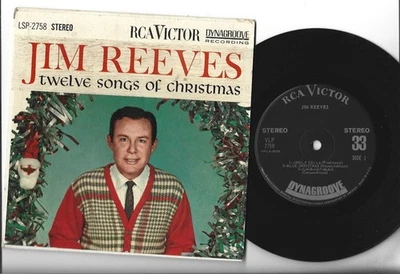 COMPACT 33 w/ PICTURE COVER  - JIM REEVES- TWELVE SONGS CHRISTMAS- HEAR 1963 RCA - Image 1 of 2
