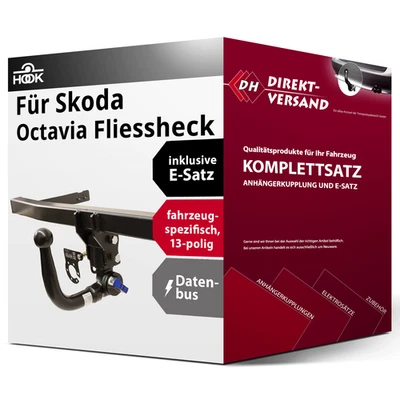 Für Octavia II Typ 1Z3 (Hook) Anhängerkupplung abnehmbar + E-Satz 13pol Set neu - Bild 1 von 4