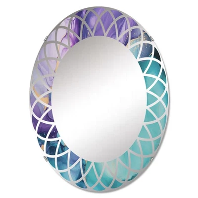 Fractales Designart "Turquesa y Púrpura Arte Líquido III" Foto 1 de 4