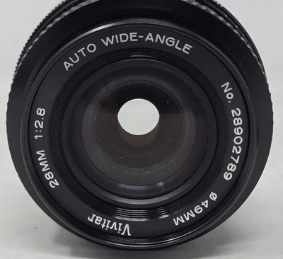 Vivitar Auto Wide Angle 49MM 28MM 1:2.8 Focus Camera Lens - Image 1 of 4