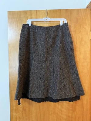 Falda April Cornell espiga con ribete de encaje forrado vintage mezcla de lana grande Foto 1 de 4