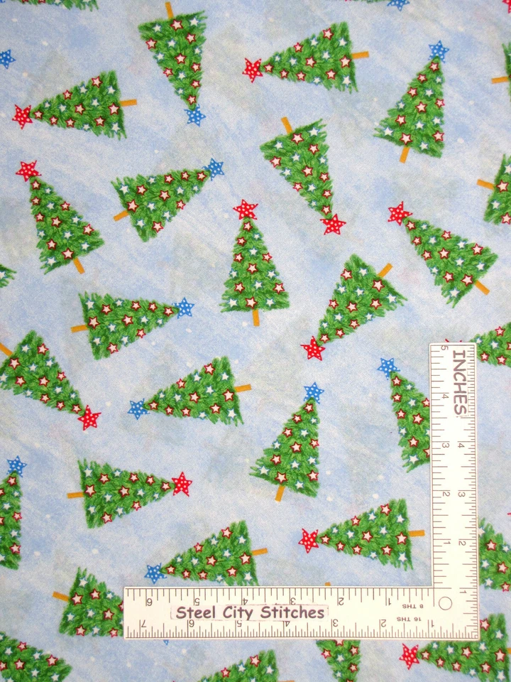 Tela de algodón tonal azul de pino de vacaciones de Navidad Santee por yarda Foto 1 de 1