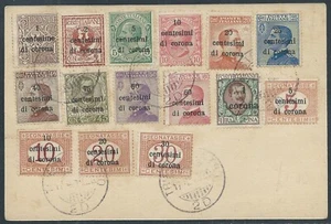 1919 TRENTO E TRIESTE USATO 11 VALORI + 4 SEGNATASSE SU CARTONCINO - UR28 - Picture 1 of 1