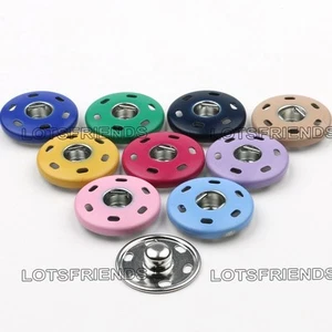 Metal Snap Fasteners Press Stud Clothes Sew Buttons 12.5 15 17 19 21 23 25mm DIY - Picture 1 of 11