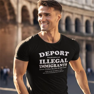 Funny Humorous Deport Pensioners not Illegal Immigrants Premium Hammer T-shirt - Picture 1 of 7