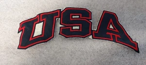 VINTAGE LARGE USA LETTERS PATCH (RED, WHITE & BLUE) APPROX 12" X 3" - Picture 1 of 4
