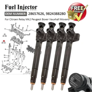 4X Fuel Injector For Delphi For Peugeot Boxer 2.2L 28657626 Citroen 9824388280 - Picture 1 of 8