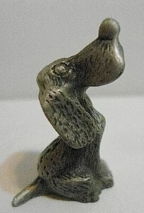 Figura miniatura de perro perro peltre de 1" de alto - Imagen 1 de 2
