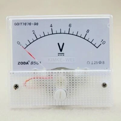 DC 0-10V Voltmeter Analog Spannungs Messgerät Gleichstrom Neu - Bild 1 von 4