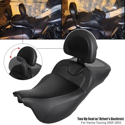 Road Sofa Extended Reach 2Up Seat w/ Backrest For Harley Street Glide FLHX FLHXS - Image 1 of 4