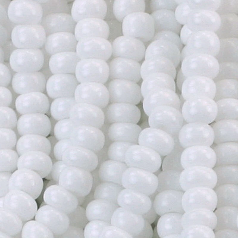 Opaque White Czech PRECIOSA® glass 11/0 seed beads, 1 Hank (12 strands) - Image 1 of 1