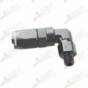 AN6 AN-6 To 1/8" NPT 90 Degree Swivel Fuel Oil Hose End Fitting Adaptor Black - Imagen 1 de 5