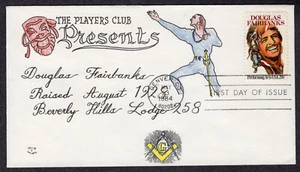 1984 Douglas Fairbanks (2088) - David "C" Colored Masonic Cachet FDC M757 - Picture 1 of 1