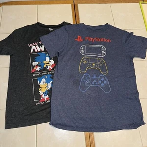 Play Station Classic & Old navy Sonic The Hedgehog Kids T-Shirt  M - Picture 1 of 7