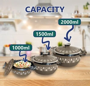Juego de regalo 3 piezas - Cazuela beige tierra almacenamiento de alimentos olla caliente (1000, 1500, 2000 ml) - Imagen 1 de 13