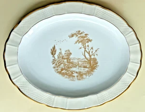 Vintage L.Bernardaud Porcelain Platter - Classical Scene Cream /Gold Limoges - Picture 1 of 12