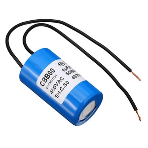 6uf CBB60 Run Capacitor, AC 450V 2 Wires 50/60Hz, Blue - Picture 1 of 5