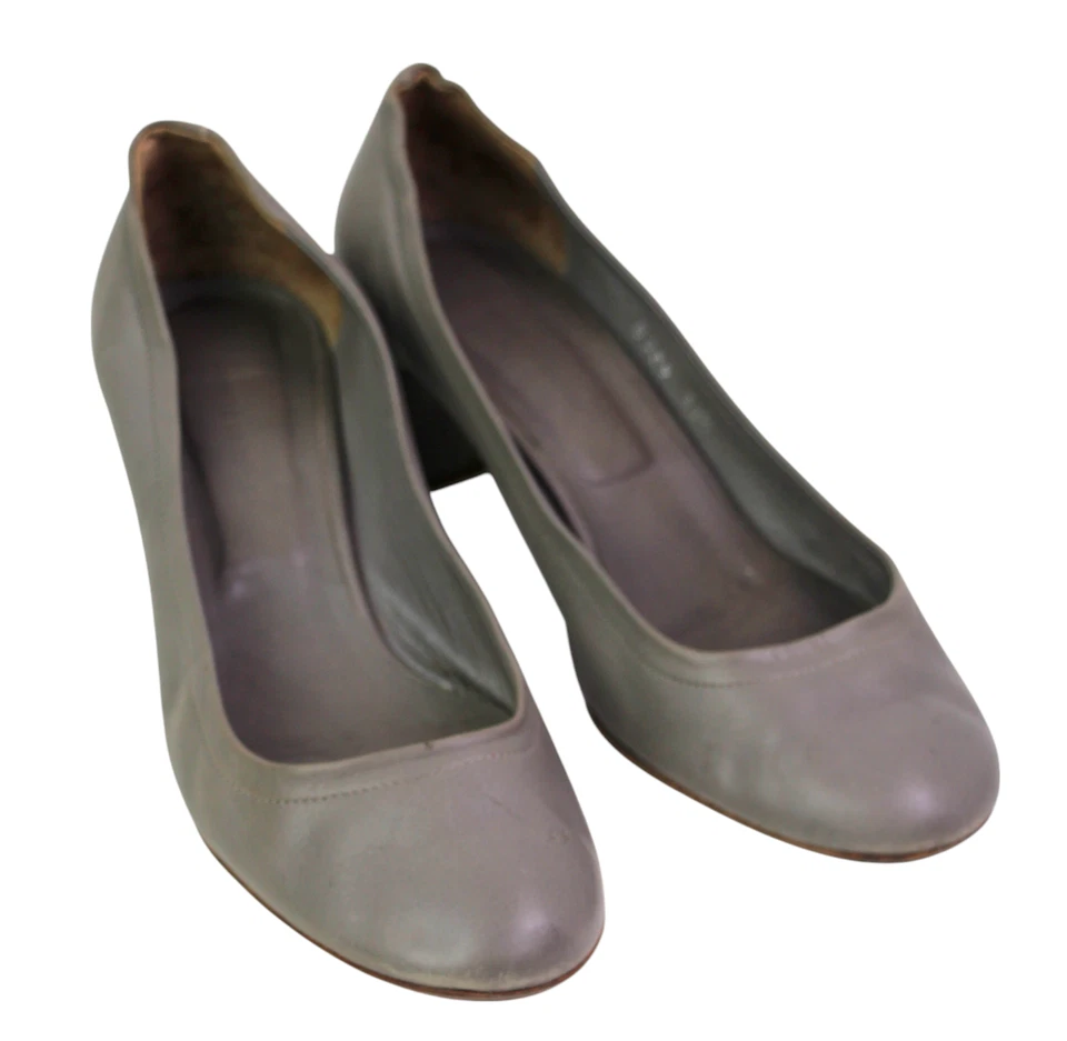 ZAPATOS DE SALÓN CLÁSICOS DE TACÓN MEDIO DE CUERO GENUINO GRIS ITALIA Roberto Del Carlo Talla 38.5 Foto 1 de 4