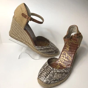 Sam Edelman Harmony Wedge Espadrille Sandals Women’s Size 10 Animal Print Shoes - Picture 1 of 12