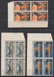 REUNION LUFTPOST SERIE NR. 42/44 IM 4ER BLOCK NEU ** GUMMI OHNE SCHARNIER - Bild 1 von 2