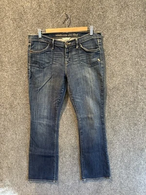 Pantalones de mezclilla Abercrombie & Fitch para mujer 10 azules elásticos bootcut informales desgastados Foto 1 de 4