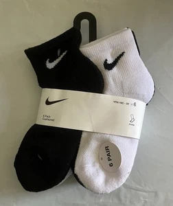 NIKE Boys Socks Ankle -Cushioned Breathable Dri Fit 6 Prs SIZ 10C-3Y multi - Picture 1 of 2