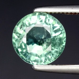 💎 1,03ct 6,5mm runder natürlicher grüner Turmalin - unbeheizt, Afrika Edelstein - Bild 1 von 4