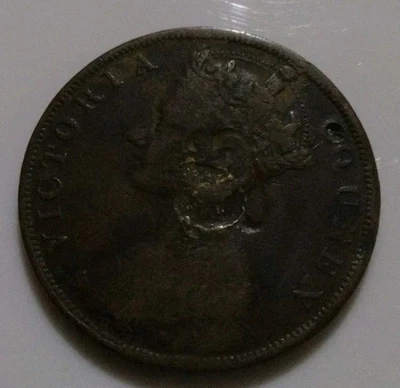 HONG KONG China Reina Victoria 1866 un centavo  Foto 1 de 2