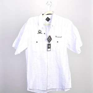 Camisa Blanc Du Nil Francia 100 % algodón texturizada con botones talla L (NUEVA CON ETIQUETAS) - Imagen 1 de 3