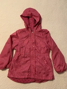 Girls Osh Kosh Red Raincoat With Hood Size 6 EC - Picture 1 of 9