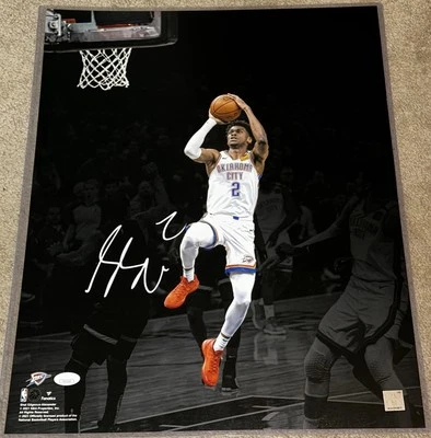 SHAI GILGEOUS-ALEXANDER SGA OKLAHOMA CITY THUNDER OKC SIGNED 16X20 PHOTO JSA COA - Image 1 of 4