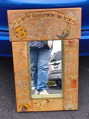 2007 Sticks "Go out for Adventure, Come Home For Love" Handcrafted Wooden Mirror - Image 1 of 4